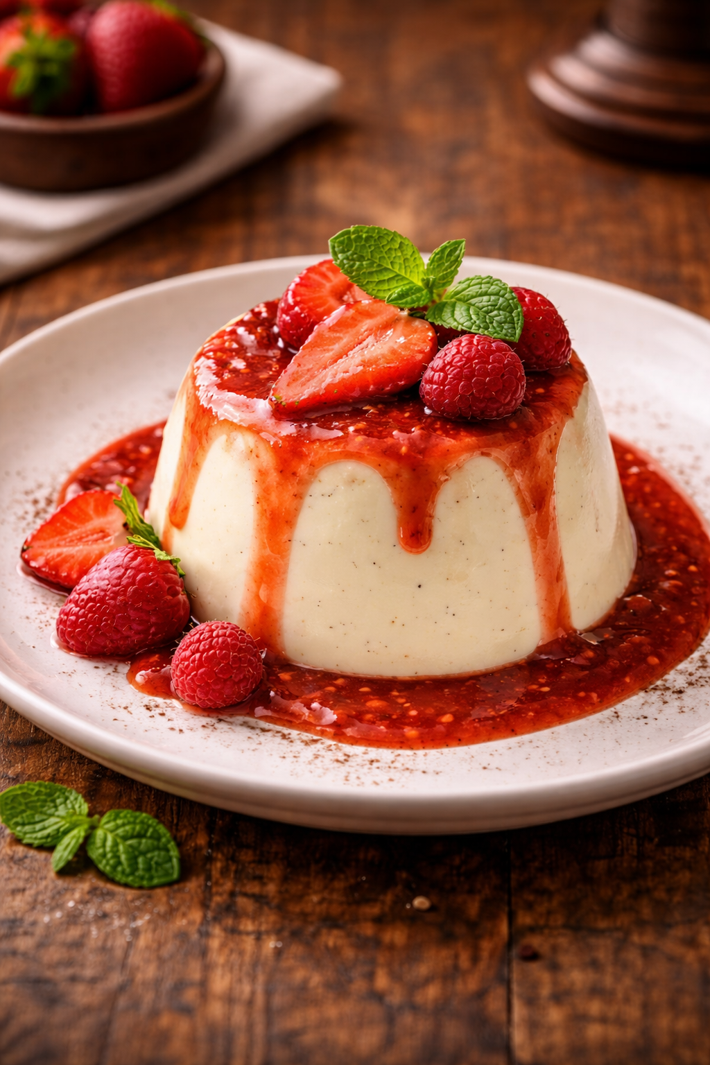 Panna cotta dessert